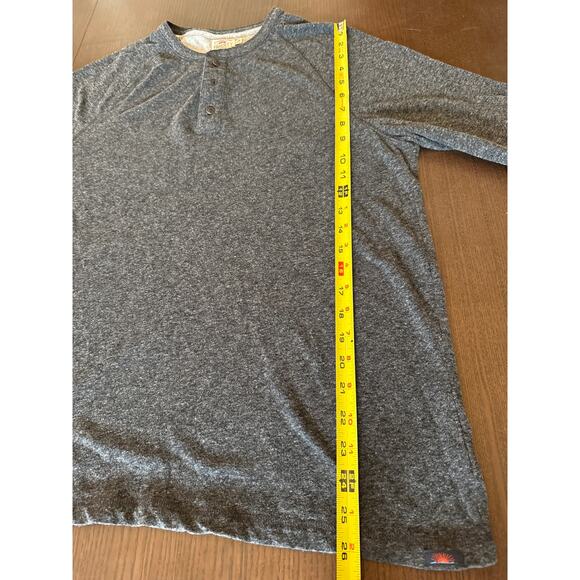 Faherty Men's Large Henley Organic Cotton Blend Grey Gray Heather Fall Preppy - Picture 6 of 8